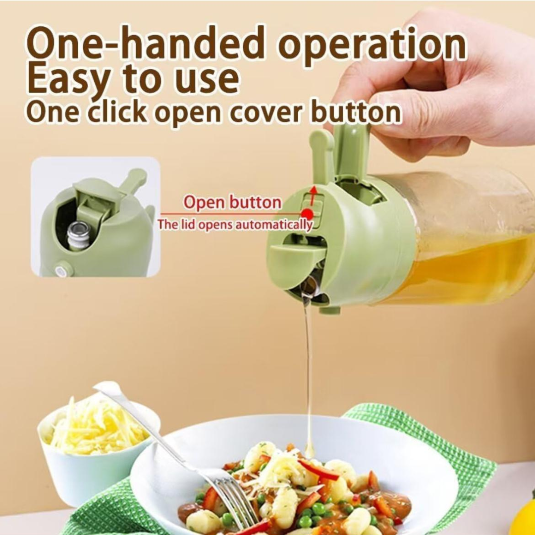 2-in-1 Large Capacity Multi-Function Glass Oil Pot Spray Can Smooth Surface Household Kitchen Supplies