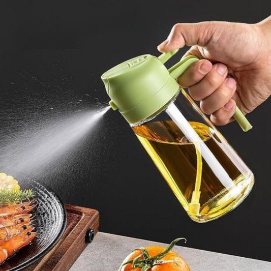 2-in-1 Large Capacity Multi-Function Glass Oil Pot Spray Can Smooth Surface Household Kitchen Supplies