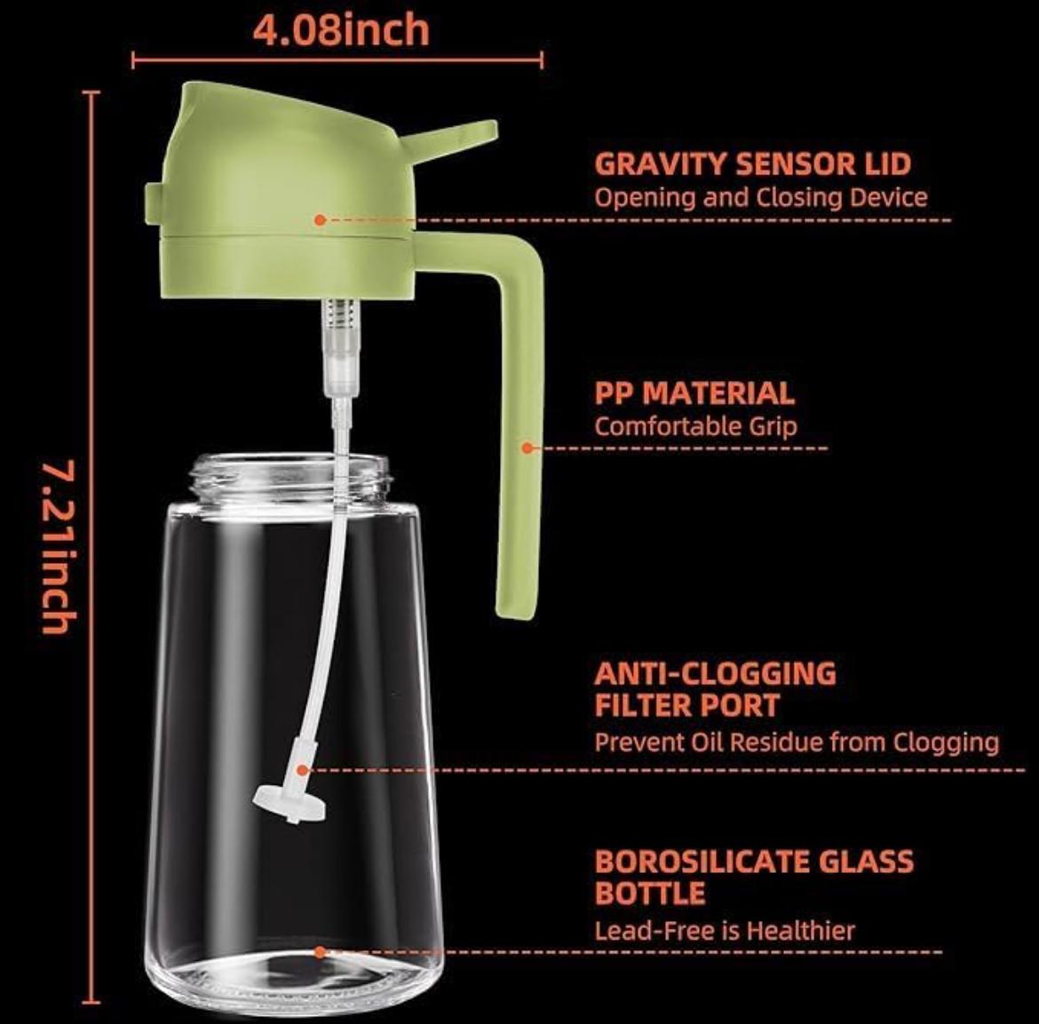 2-in-1 Large Capacity Multi-Function Glass Oil Pot Spray Can Smooth Surface Household Kitchen Supplies